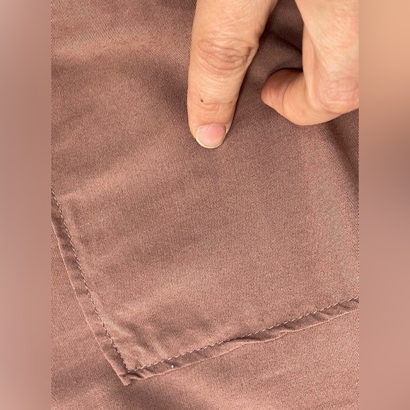 Pink rose boho mauve ruched ankle flowy high rise crop pants joggers women’s M - Picture 4 of 16